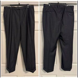 Jack Victor Prossimo Houndstooth Wool Pleated Front Dress Pants 36x28